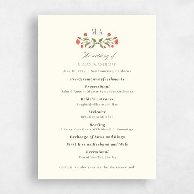 Light Butter, Yellow Wedding Program - Feuille