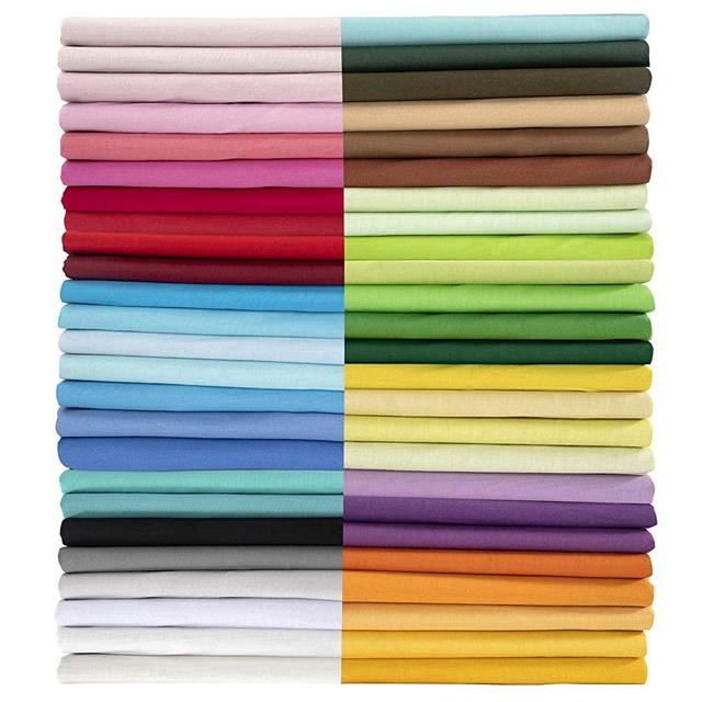 Aubliss 50pcs 10" x 10" (25cm x 25cm) Cotton Fabric Bundle PreCut Squares Fat Quarter for Patchwork Sewing DIY Craft Quilting Fabric (Bright Solid Colors)