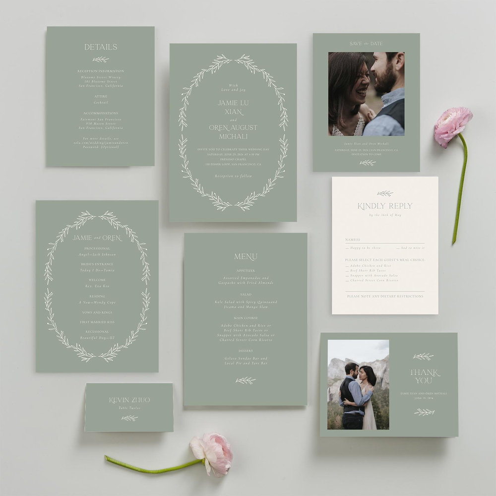 Kently | Sage | Zola Wedding Place Cards