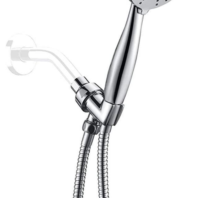 All Metal 3-Spray Hand Held Shower Head with Hose and Holder, Chrome | 2.5 GPM High Flow Handheld Showerhead | Select from Wide, Massage, and Mist Sprays