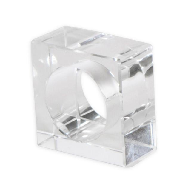 Icicle Inspired Crystal Glass Napkin Rings in Clear (Set of 4)