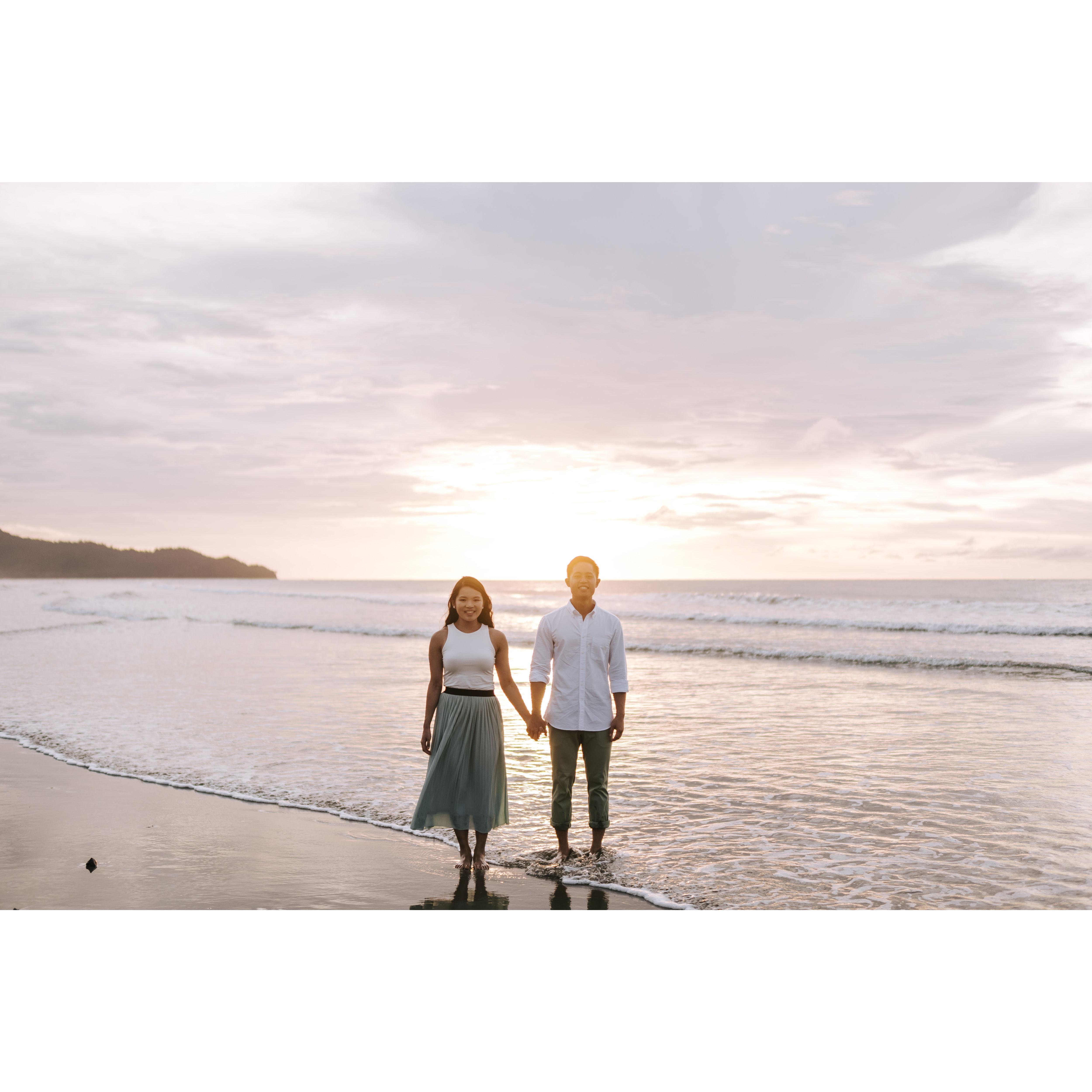 2 people blocking the one good sunset of the month in Kota Kinabalu