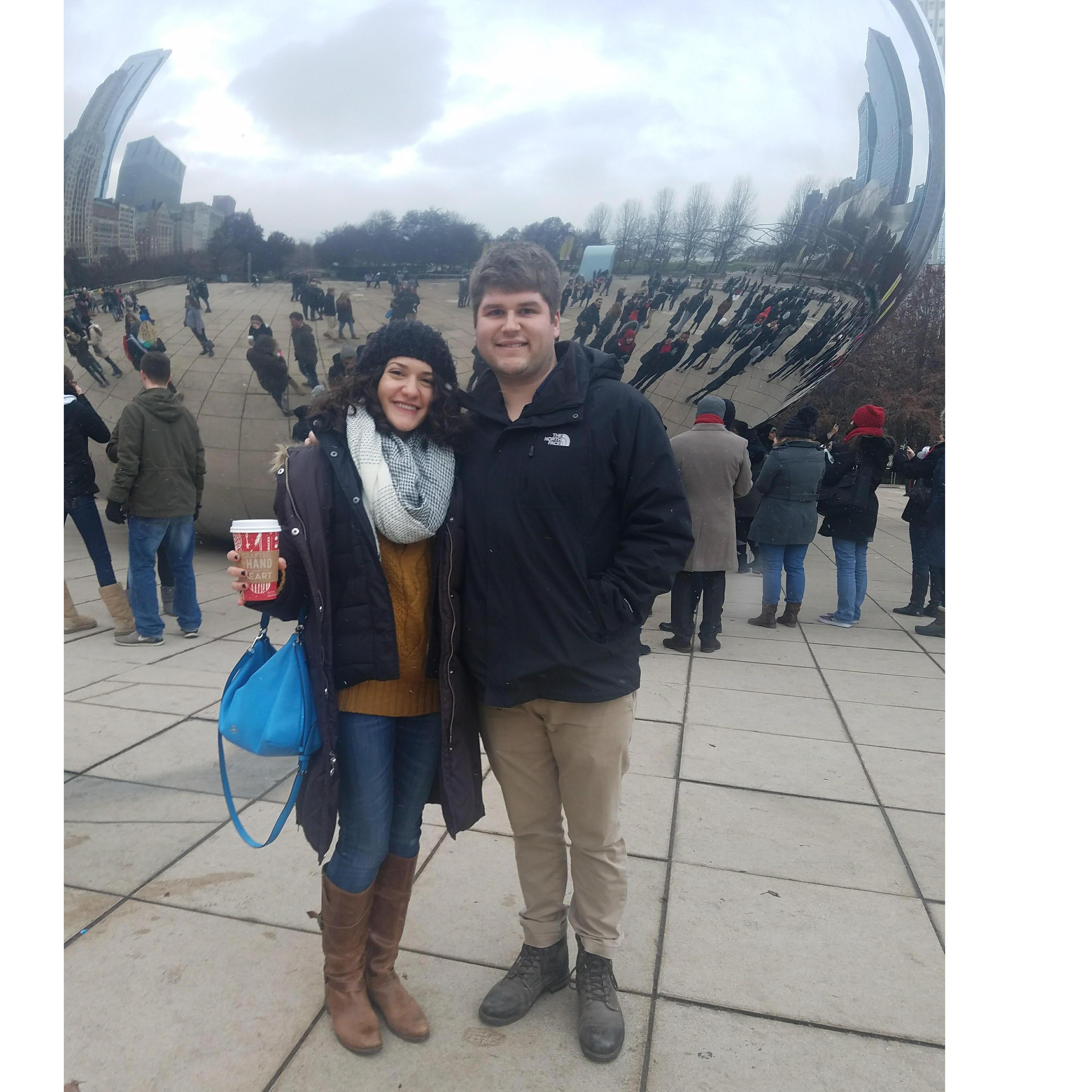At "The Bean" in Chicago.