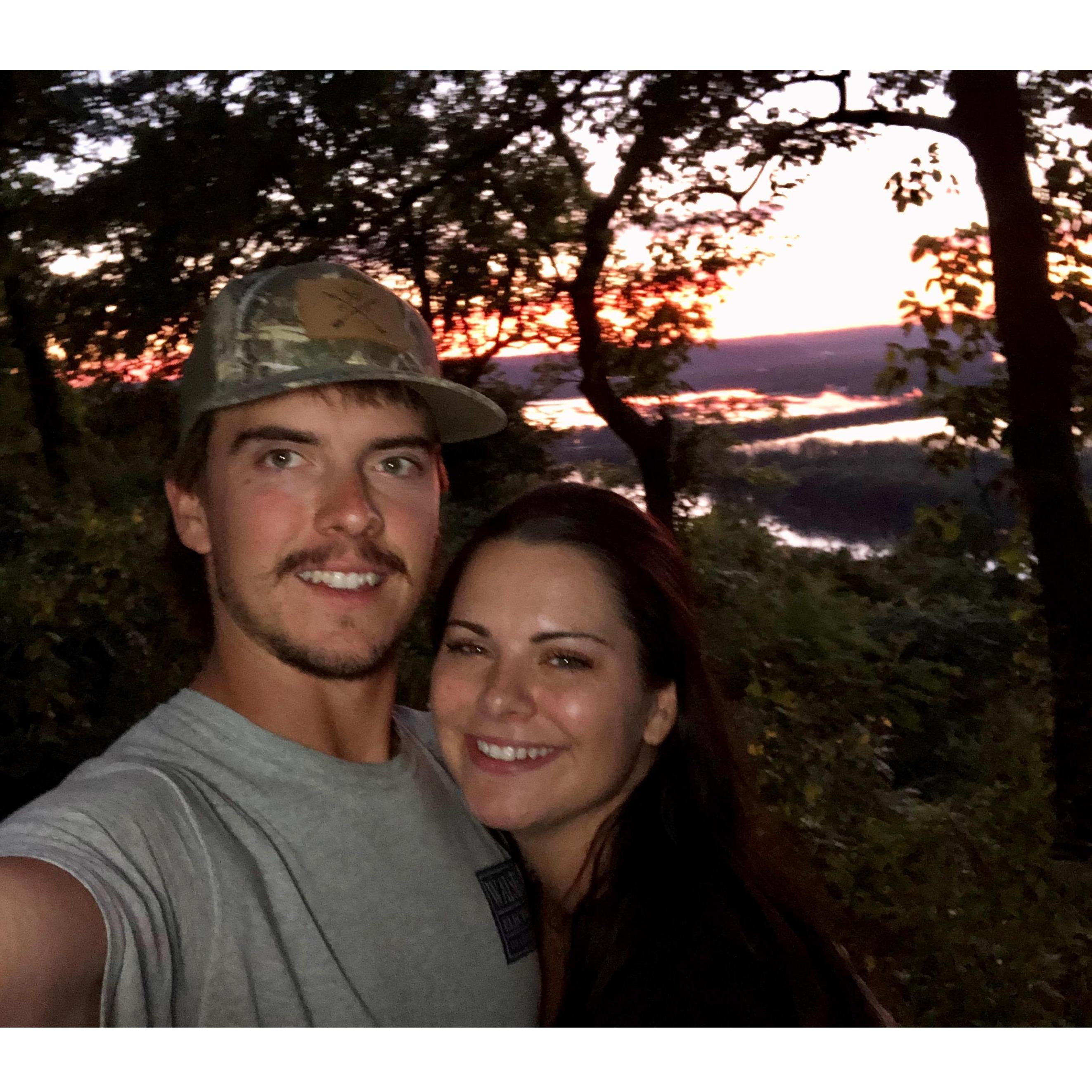 One of our favorite pictures from a camping trip. A little blurry, but a lot of love. We unpacked and rushed to take a picture with the sunset.