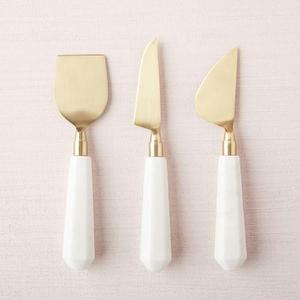 West Elm Marble + Brass Cheese Knives (Set of 3)