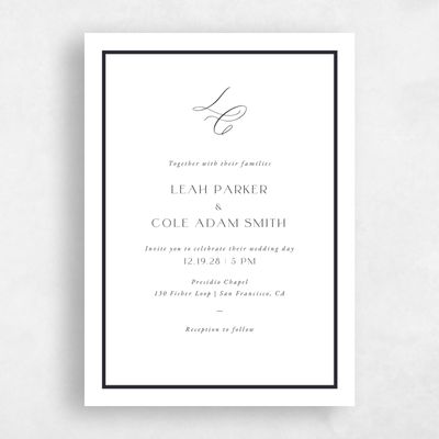 White Wedding Invitation - Artvin Portrait