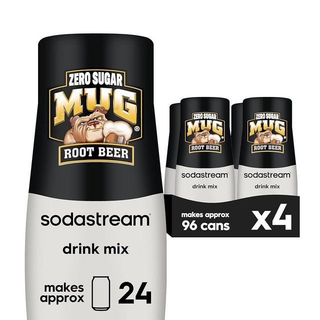 SodaStream Mug Root Beer Zero Sugar Drink Mix (440ml, Pack of 4)