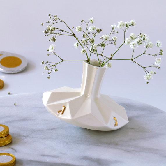 Hanukkah dreidel vase - with Gold Hebrew letters - Collectible Hanukkah spin top decorations Two in One playful and fun Hanukkah gift