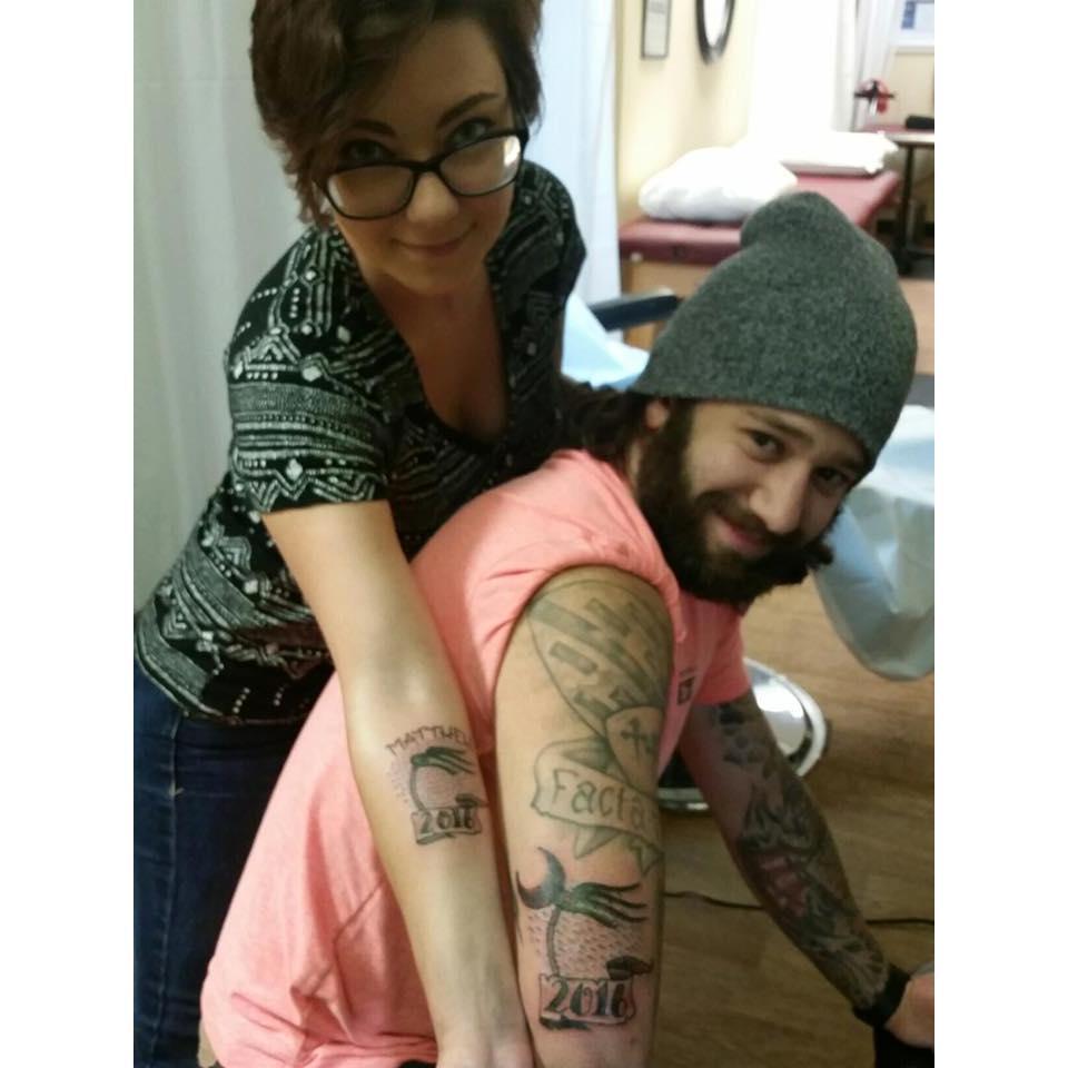 Our first ever hurricane tattoos. Hurricane Matthew, October 2016