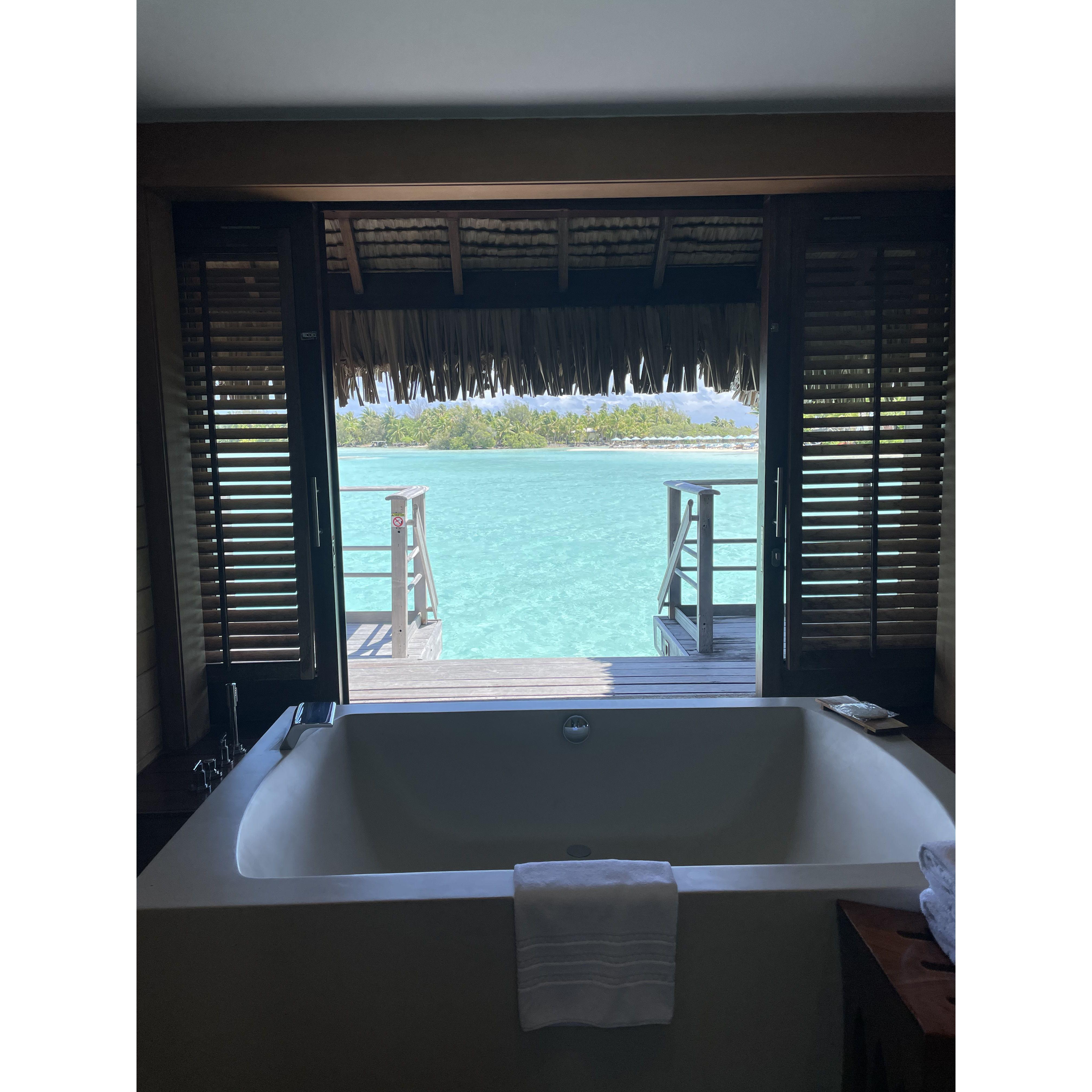 our tub & patio