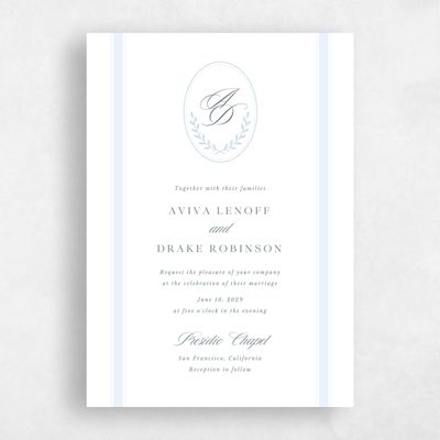 White Wedding Invitation - Clyde Portrait