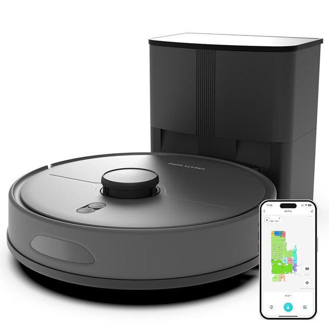 eitton Robot Vacuum and Mop Combo, 6000Pa Strong Suction, Self-Emptying Dock, 90-Day Hands-Free, LiDAR Navigation, Smart Mapping, WiFi/App/Alexa, Robotic Vacuum for Pet Hair, Hard Floors & Carpets