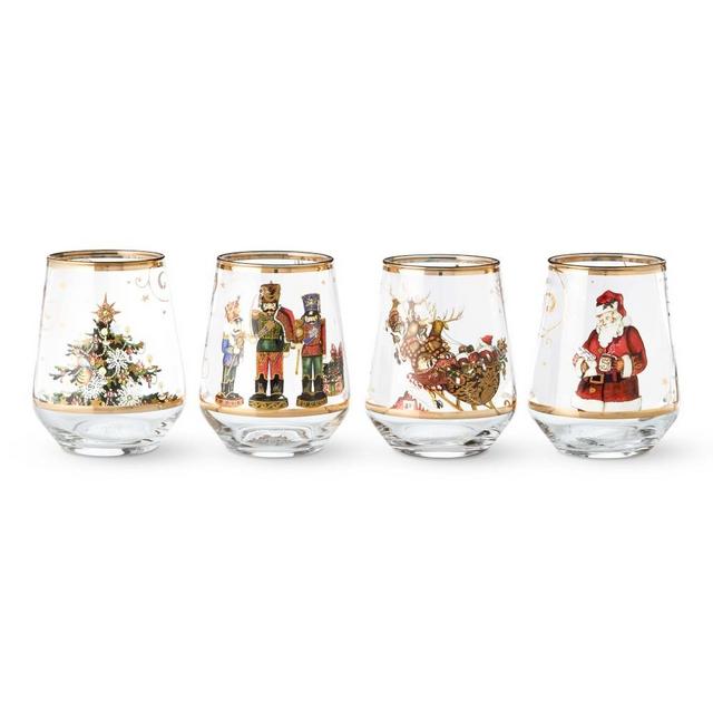 Twas the Night Stemless Wine Glasses, Set of 4, Mixed