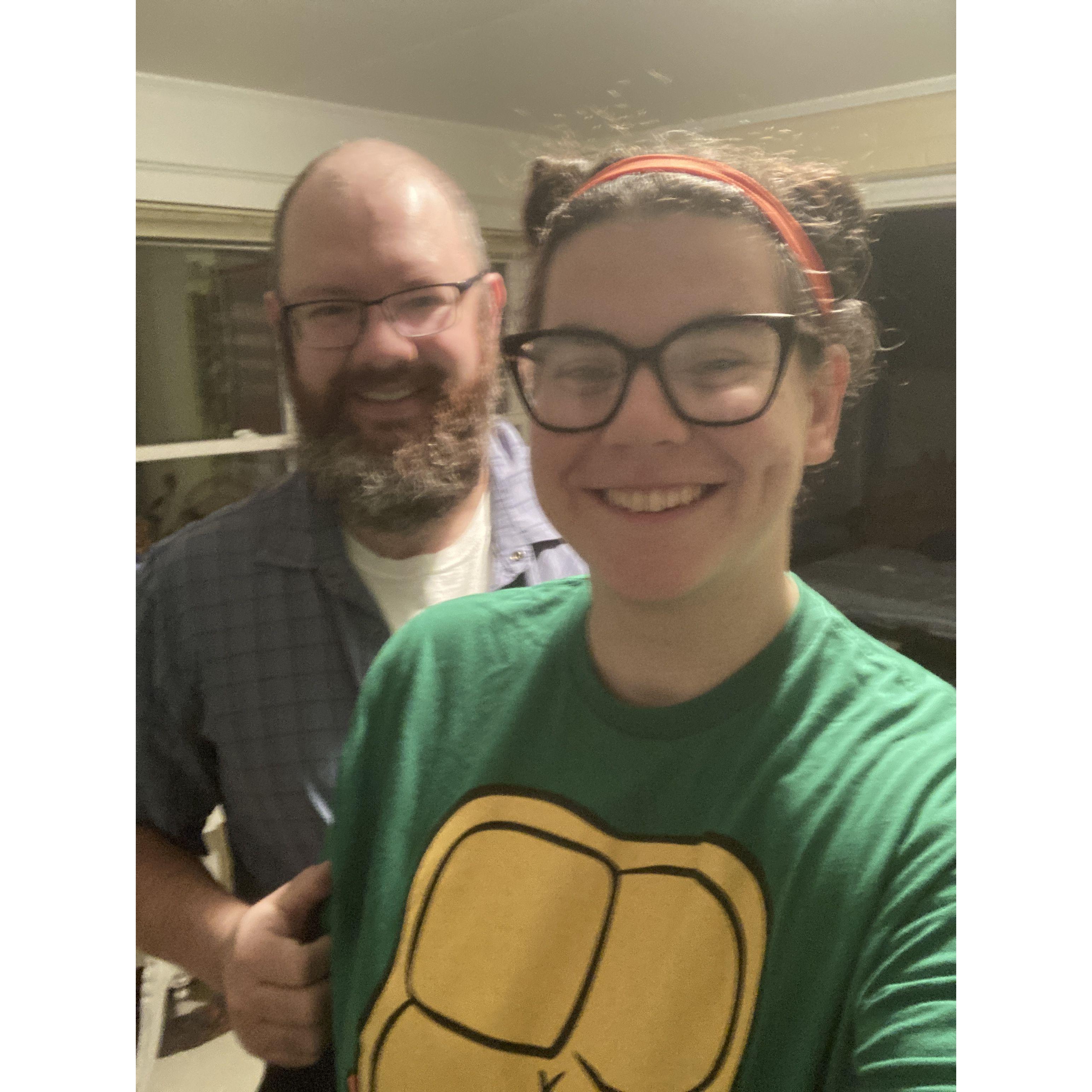 On Halloween, we dressed up as a Ninja Turtle and...a STEM teacher