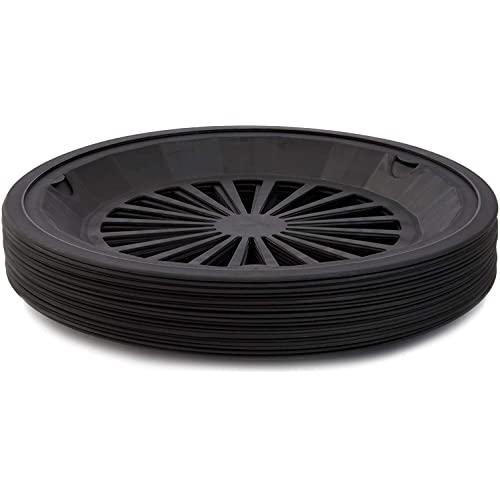 Juvale Reusable Plastic Holders for Paper Plates (Set of 20, Black, 10 in.)