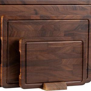 THETCHRY Walnut Wood Cutting Board Set, End Grain Cutting Boards for Kitchen with Handle, Non Toxic Wooden Charcuterie Boards Double Sided, Butcher Block for Meal Prep & Serving with Gift Box