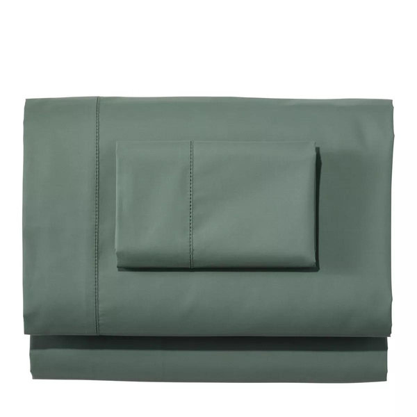 280-Thread-Count Pima Cotton Percale Sheet Set - Sea Green - Queen