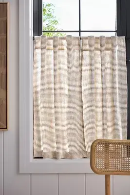 Mindra Striped Cotton Café Curtains, Set of 2