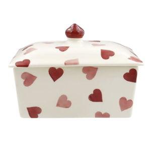 Pink Hearts Small Butter Dish