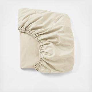 300-Thread Count Organic Percale Fitted Sheet
