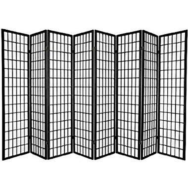 Panel Shoji Screen Room Divider 3 - 10 Panel 8 pnael, Black,