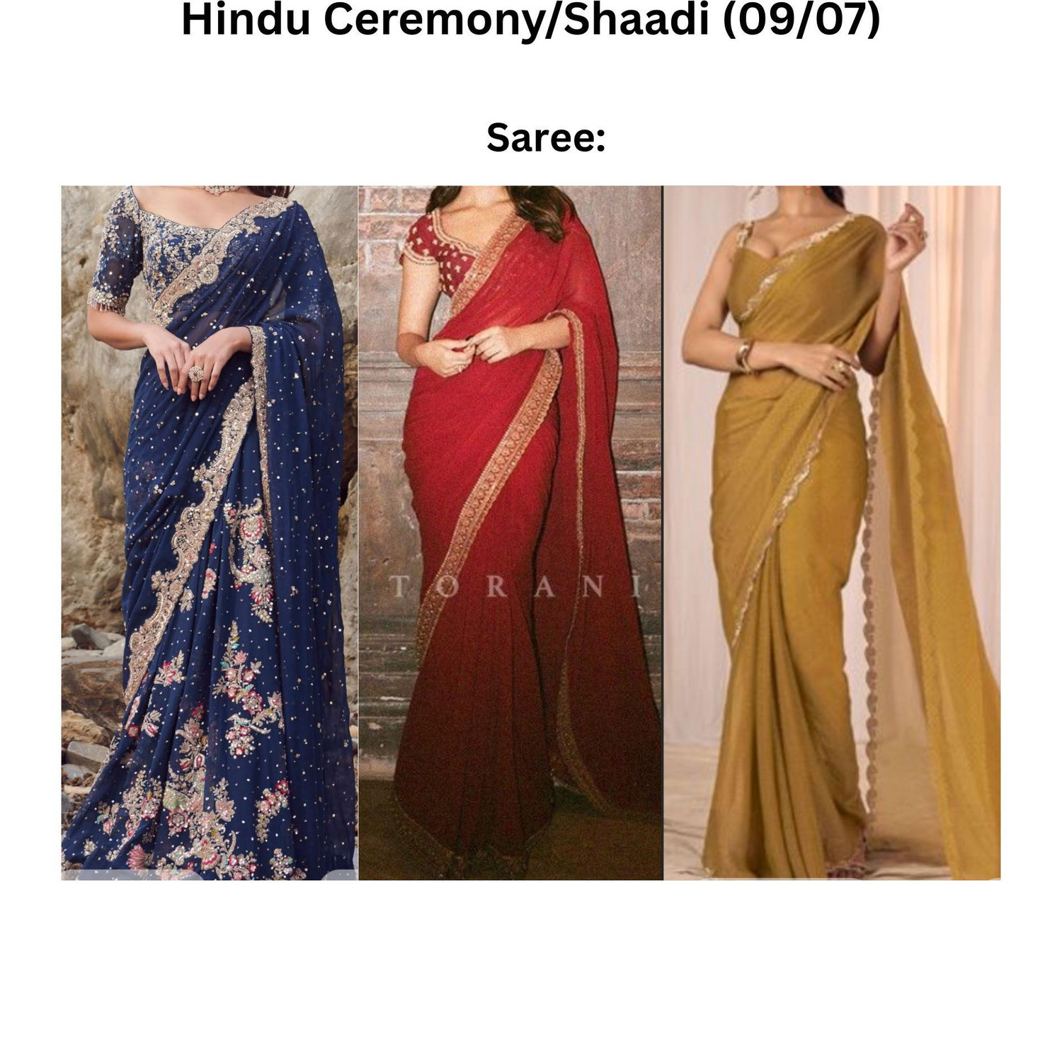 Hindu Ceremony/Shaadi Attire Examples