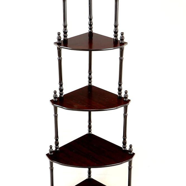 Frenchi Home Furnishing 5-Tier Corner Stand, Mahogany