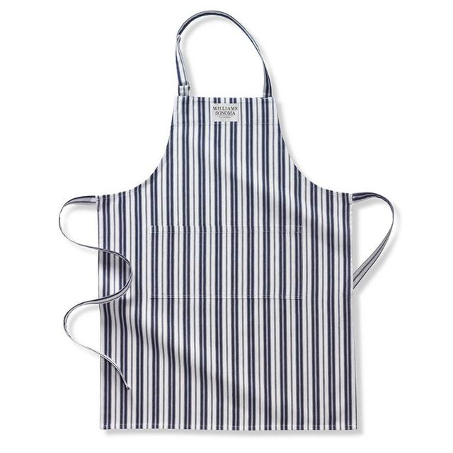 Williams Sonoma Classic Stripe Logo Apron, Navy Blue