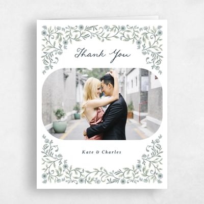 White Wedding Thank You - Pirouette Photo