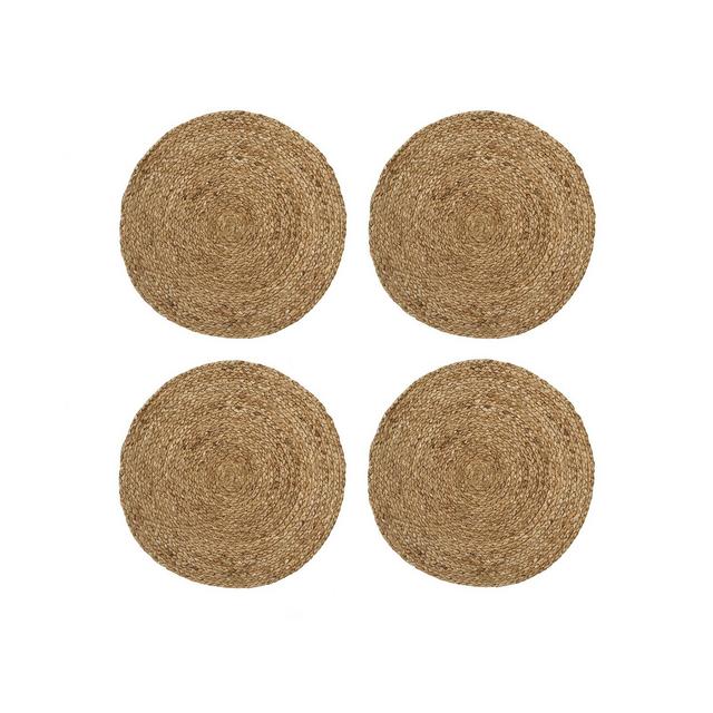 Elrene Everyday Casual Braided Jute Round Placemat - Set of 4