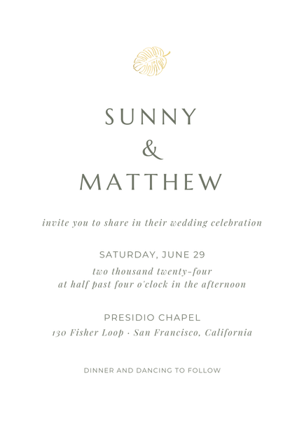 Morelos Classic Foil | White | Zola Wedding Invitations
