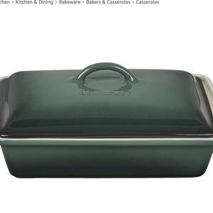 Le Creuset Stoneware Heritage Covered Rectangular Casserole, 4 qt. (12" x 9"), Artichaut