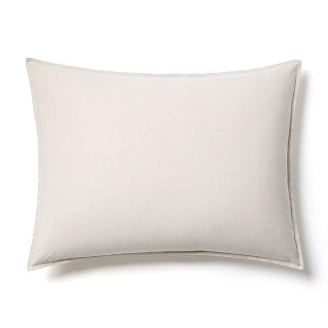 Organic Washed Cotton Percale Standard Sham, Sand Melange