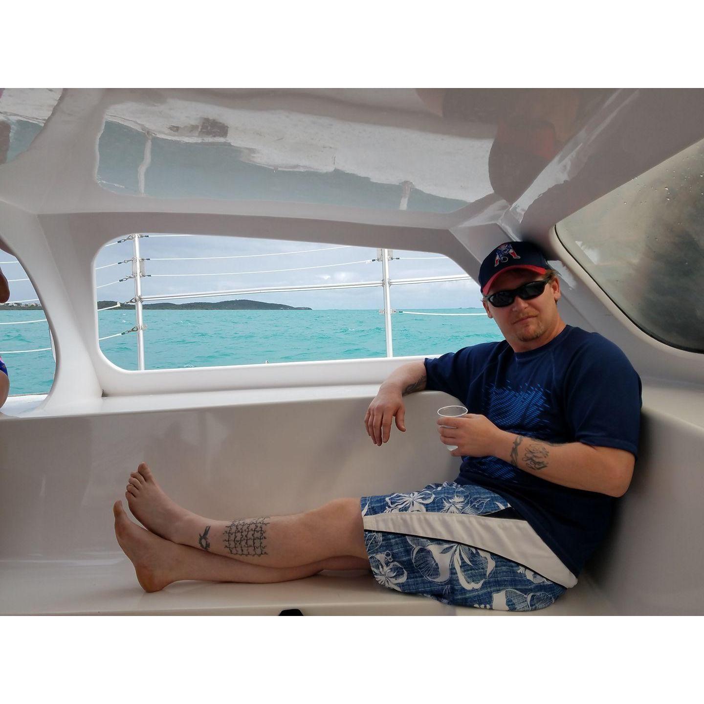 Jay feeling right at home - I'm on a boat... you know the rest lol