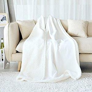 HollyHOME Washable Knitted Throw Blanket with Tassels, Lightweight and Soft for Daily Use, 50 x 60 Inch, Antique White