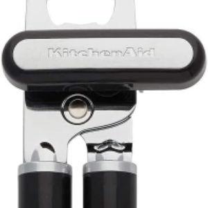 KitchenAid Classic Multifunction Can Opener and Bottle Opener Easy to Use, Razor Sharp Stainless Steel Cutting Wheel, Soft Ergonomic Handles, Black
