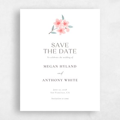 Soft Pink Wedding Save the Date - Shinya Portrait