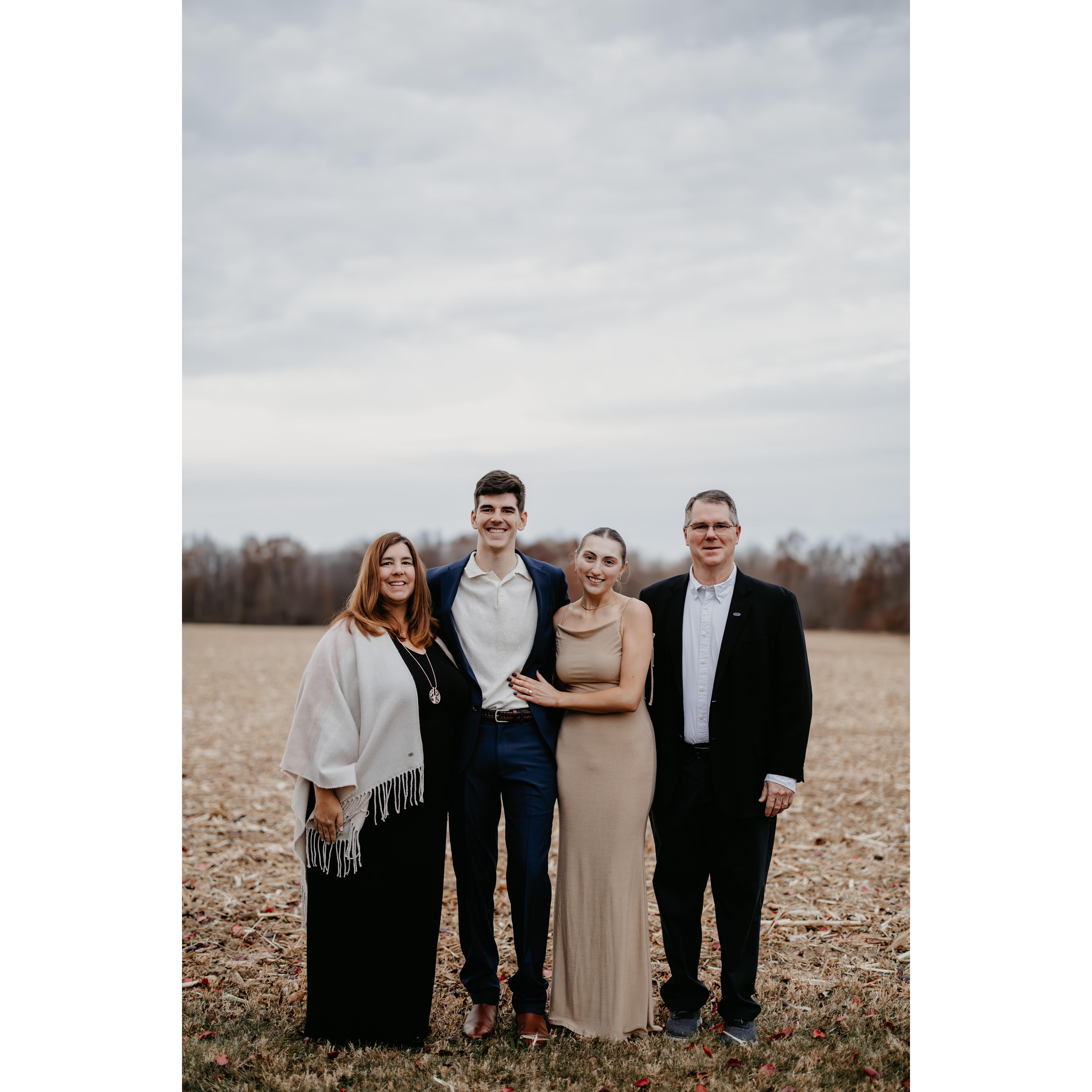 With the Groom's parents.