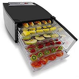 Chefman 5 Tray Round Food Dehydrator, Professional Electric Multi-Tier Food Preserver, Meat or Beef Jerky Maker, Fruit, Herb, & Vegetable Dryer w/ Dishwasher Safe Removable Trays