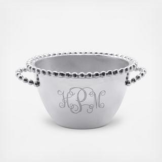 Personalized Pearled Oval Small Ice Bucket