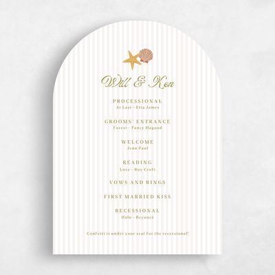 Green Arch Wedding Program - Marquesas