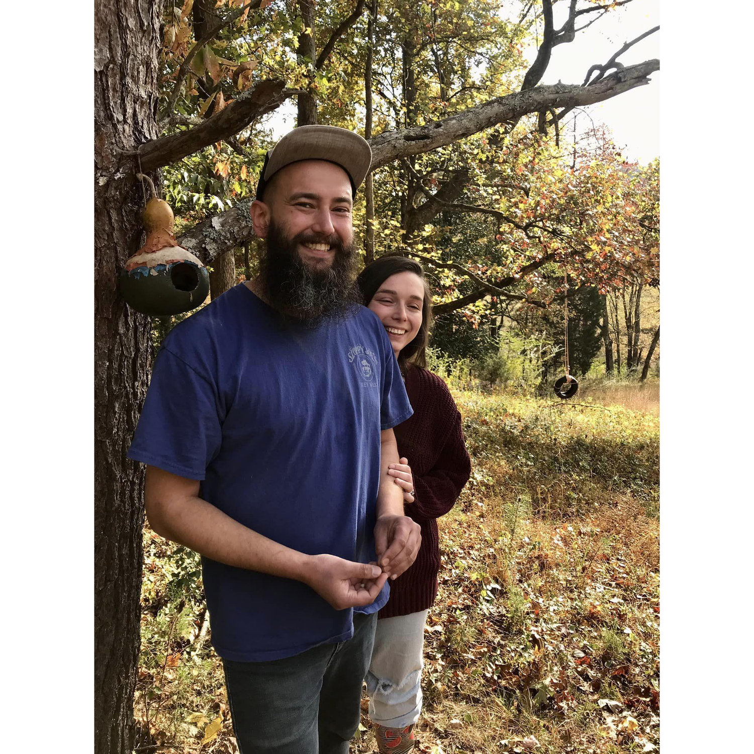 Katie and Daniel on the farm in Walland.