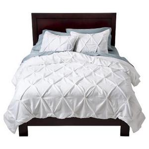White Pinched Pleat Comforter Set (Full/Queen) 3pc - Threshold™