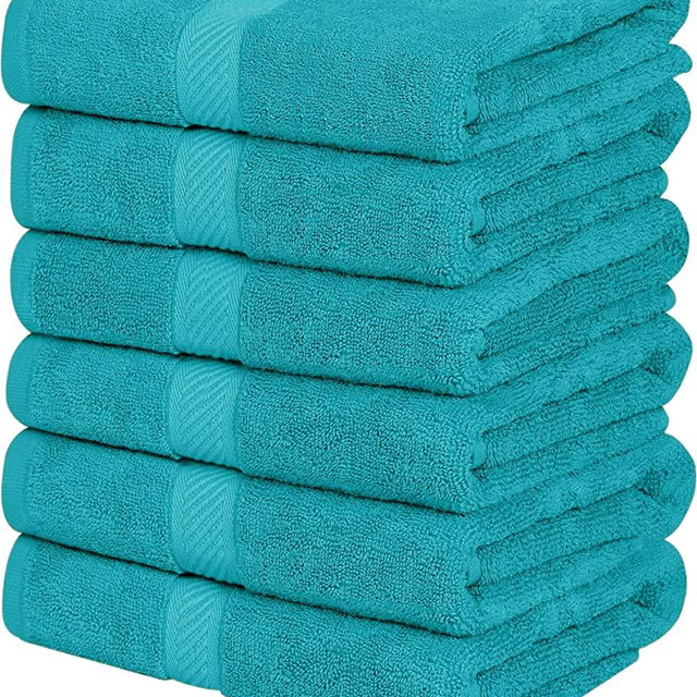 Utopia Towels [6 Pack Bath Towel Set, 100% Ring Spun Cotton (24 x 48 Inches) Medium Lightweight and Highly Absorbent Quick Drying Towels, Premium Towels for Hotel, Spa and Bathroom (Turquoise)