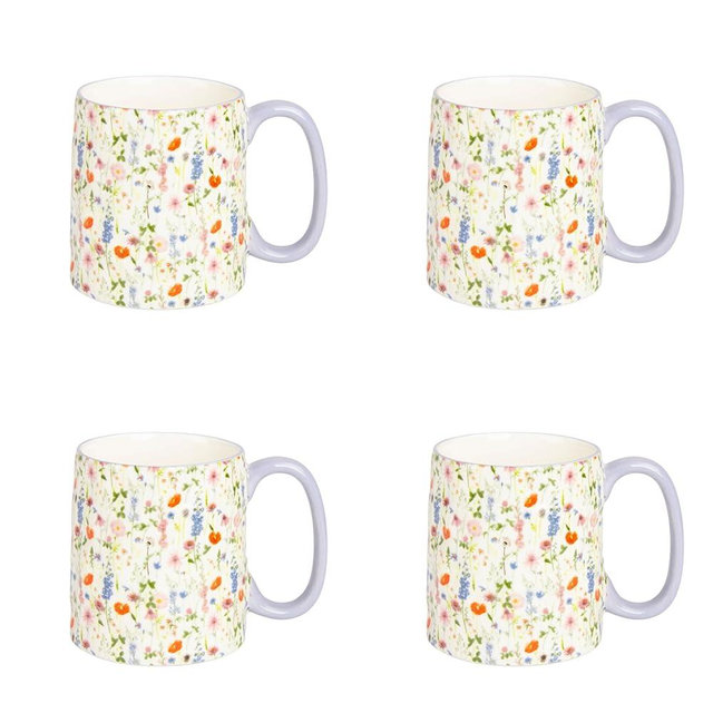 10 Strawberry Street Bella Wildflower Mug, Set of 4