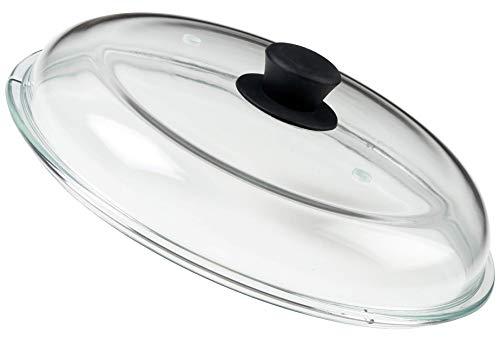 Bezrat Microwave Glass Plate Cover | Splatter Guard Lid with Easy Grip Silicone Handle Knob | 100% Food Grade | BPA Free and Dishwasher Safe | Fits Plates and Bowls 11 x 2 inches (Black)