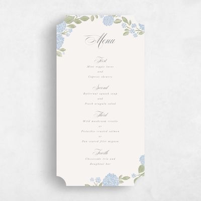 Blue Ticket Wedding Menu - Giselda