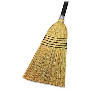 O-Cedar Heavy Duty Commercial 100% Corn Broom with Solid Wood Handle