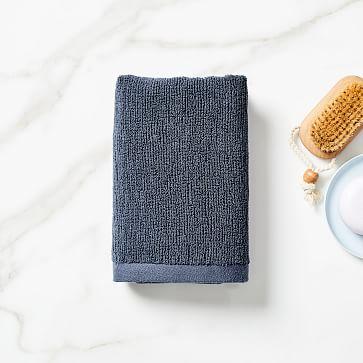 Organic Textured Towel, Hand Towel, Granite Blue