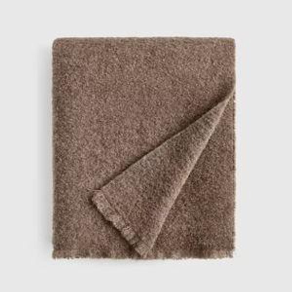Quince Alpaca Boucle Throw - "Cocoa"